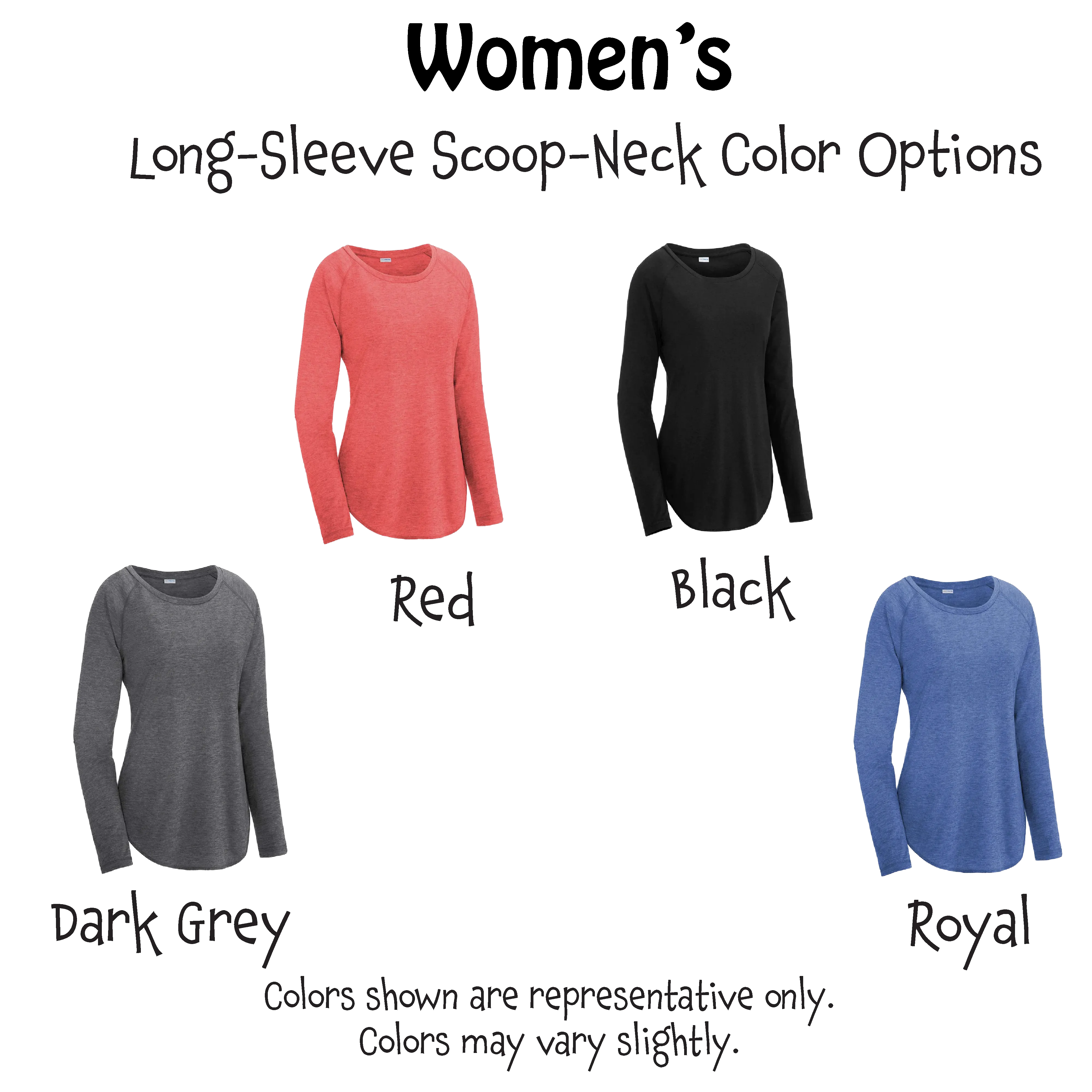 002 With Pickleballs (Colors Yellow Green White Pink Purple) Customizable | Women's Long Sleeve Scoop Neck Pickleball Shirts | 75/13/12 poly/cotton/rayon