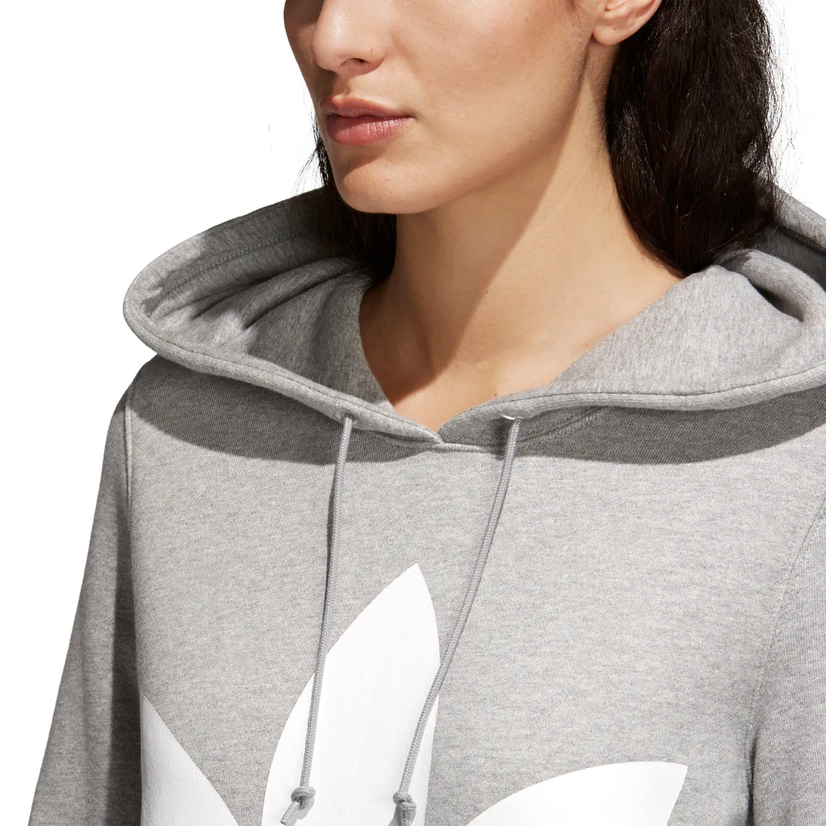 Adidas Originals Trefoil Women's Pull Over Hoodie Grey Heather/White