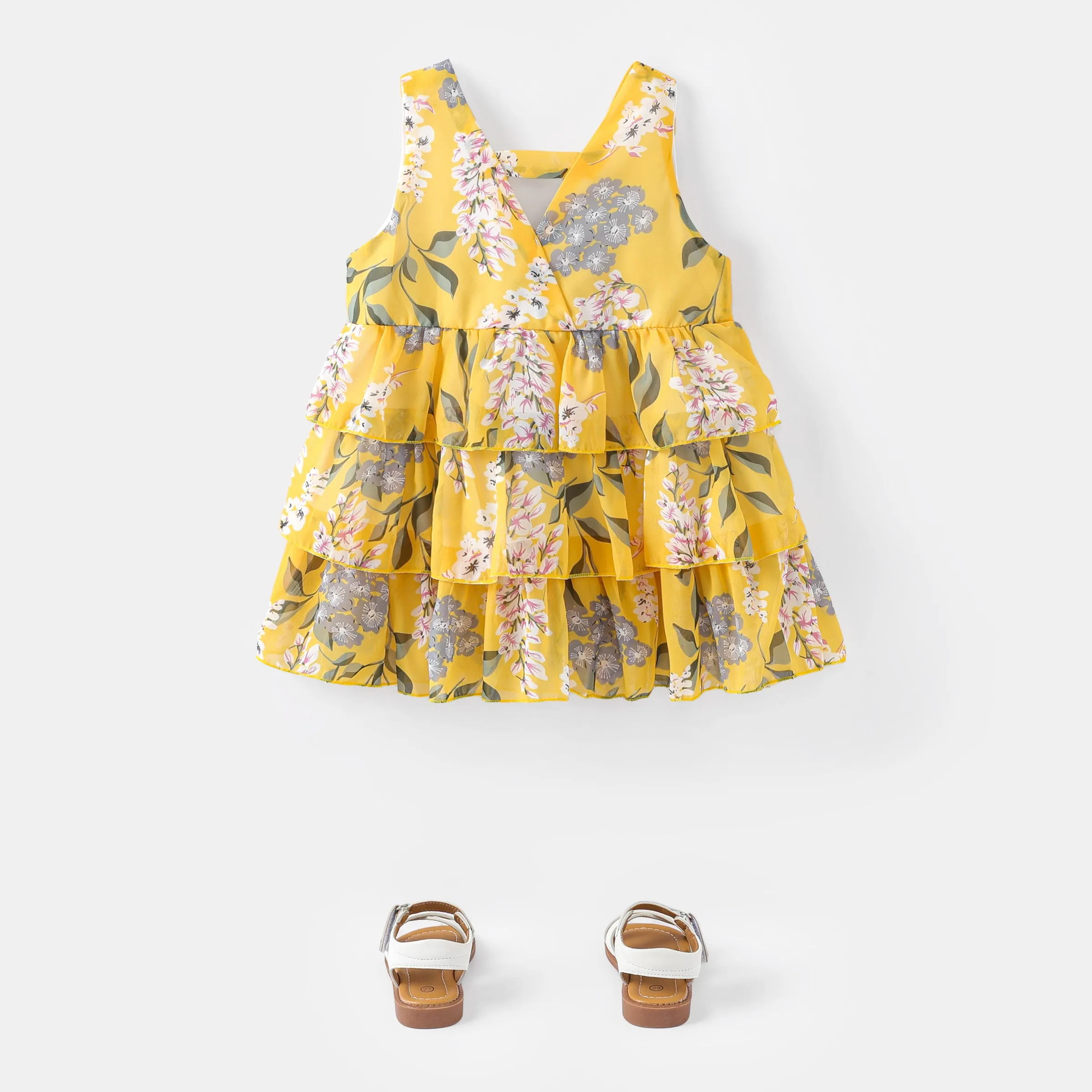Baby / Toddler Girl Pretty Floral Print Layered Dresses