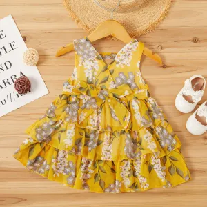 Baby / Toddler Girl Pretty Floral Print Layered Dresses