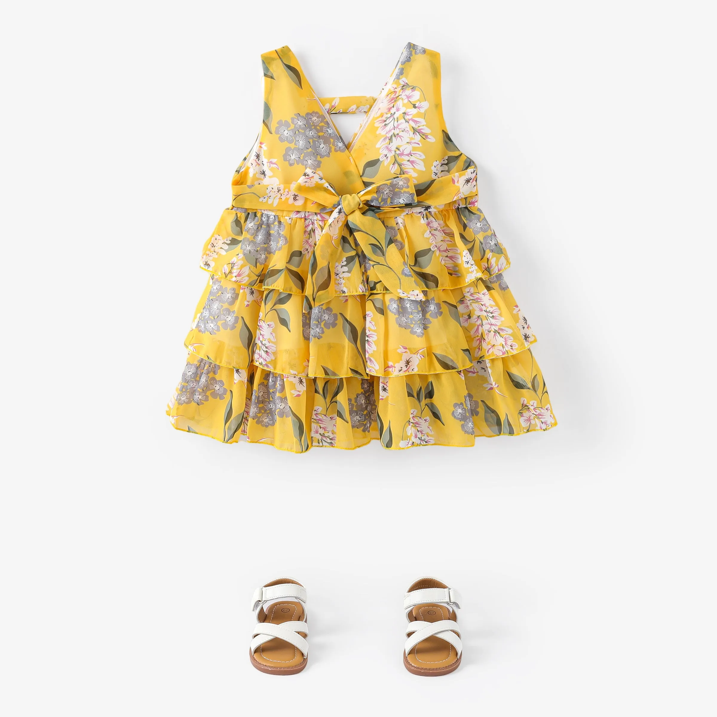 Baby / Toddler Girl Pretty Floral Print Layered Dresses