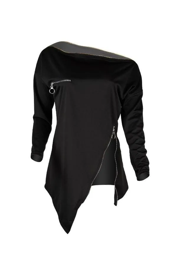 Casual Irregular Zipper Hoodies