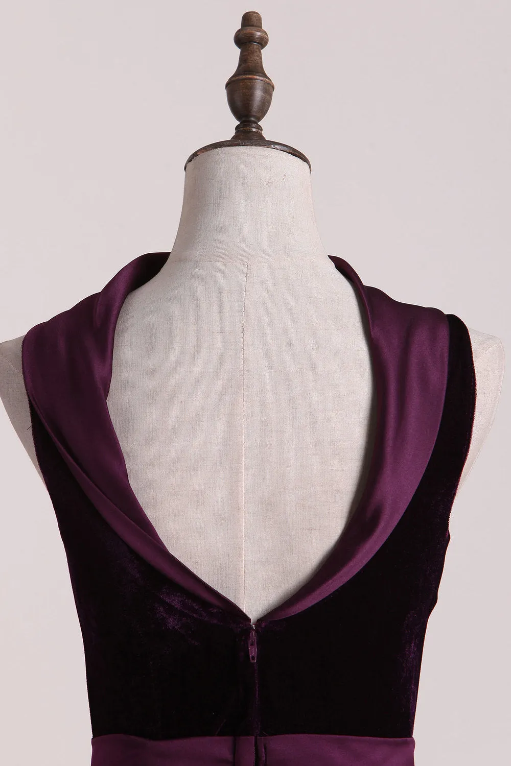 Charming Grape Long Open Back Prom Dress