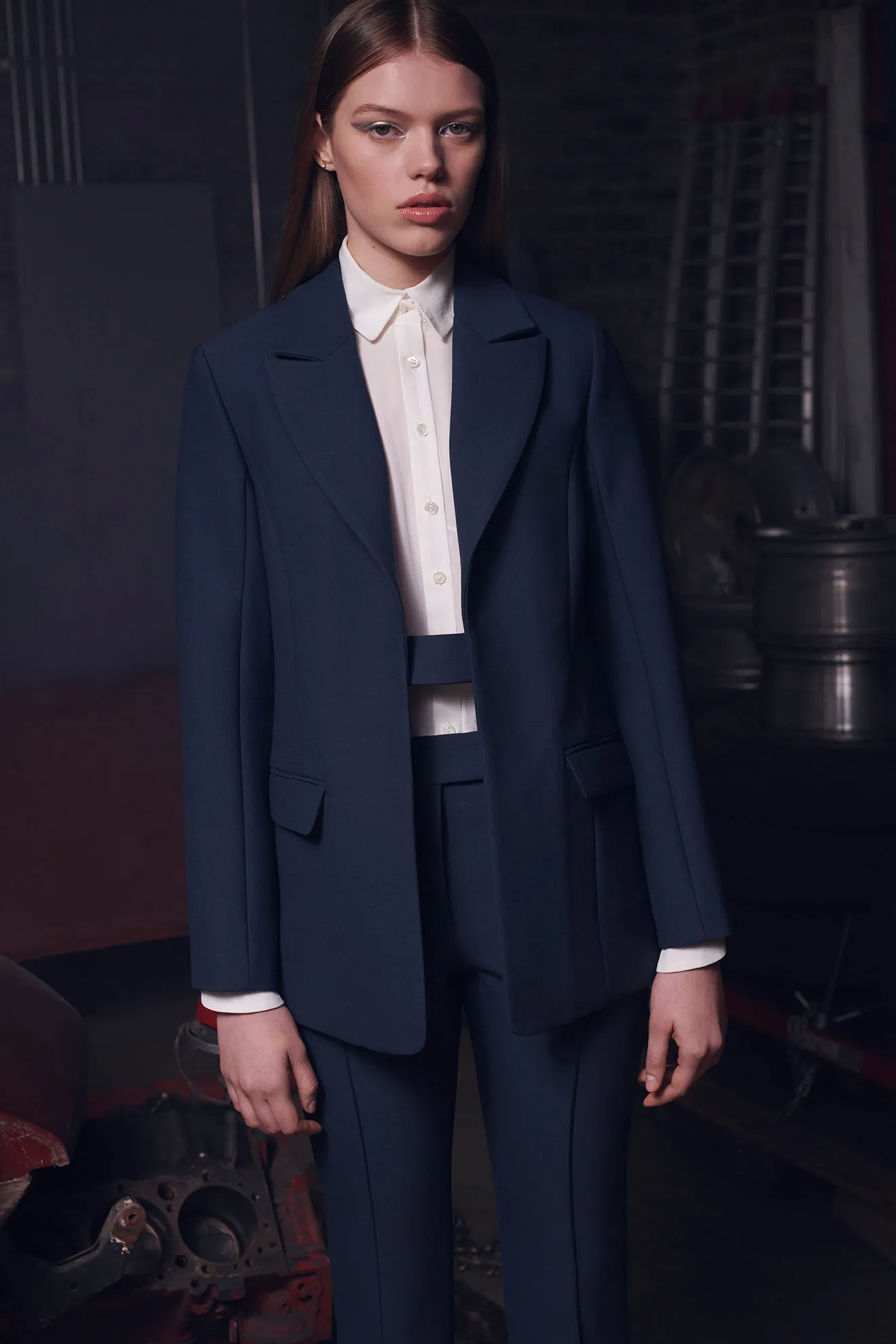 Clean Cut Jacket in Blue Marine Double Wool Suiting