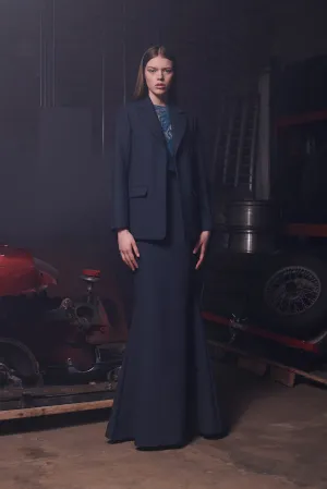 Clean Cut Jacket in Blue Marine Double Wool Suiting