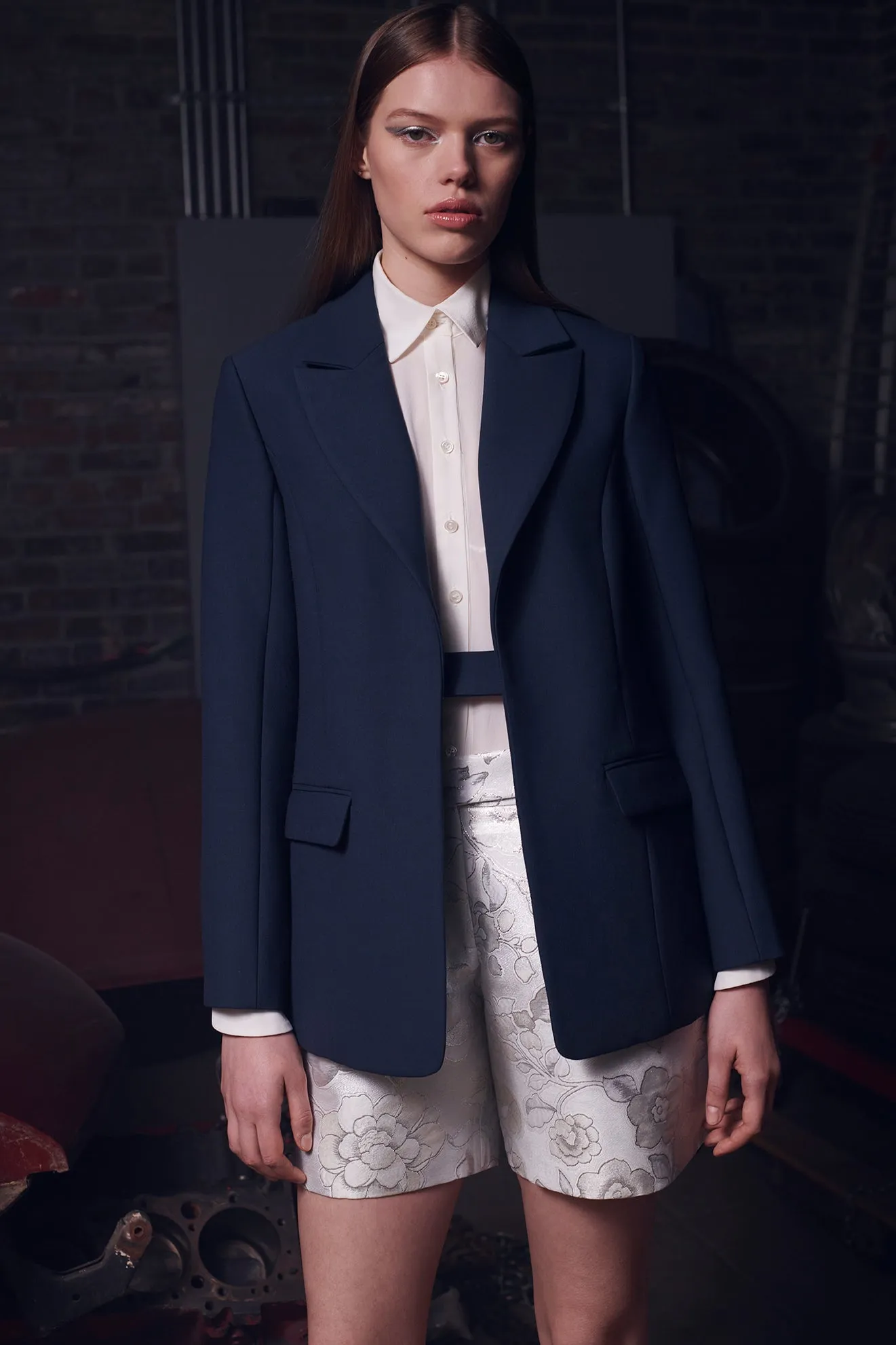 Clean Cut Jacket in Blue Marine Double Wool Suiting