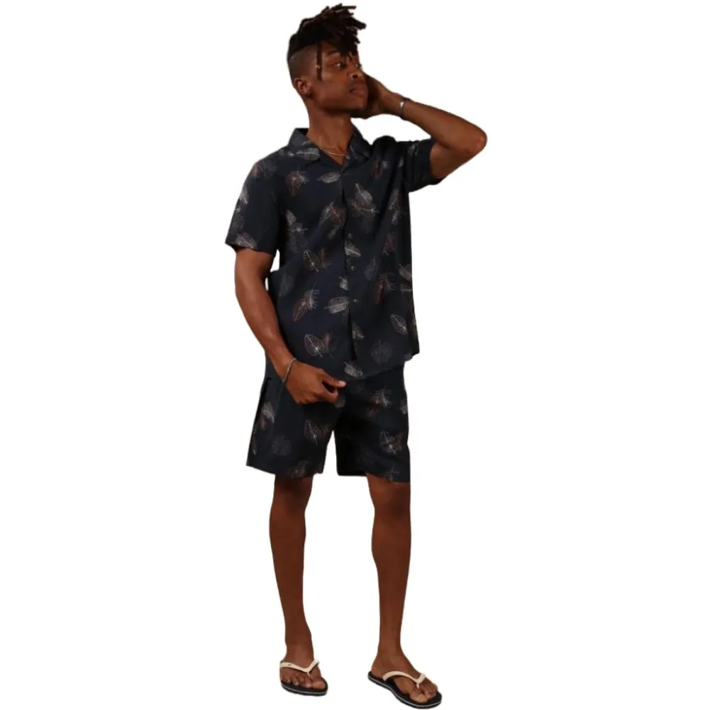 DBFL Men's 2 Piece Shorts and Shirt Tropical Casual Matching Beach Clothing Set
