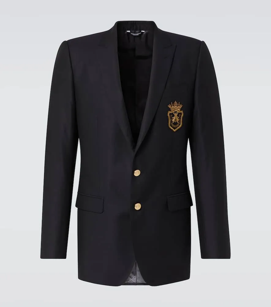 Dolce&Gabbana Patch-appliqu√É¬© wool and silk blazer