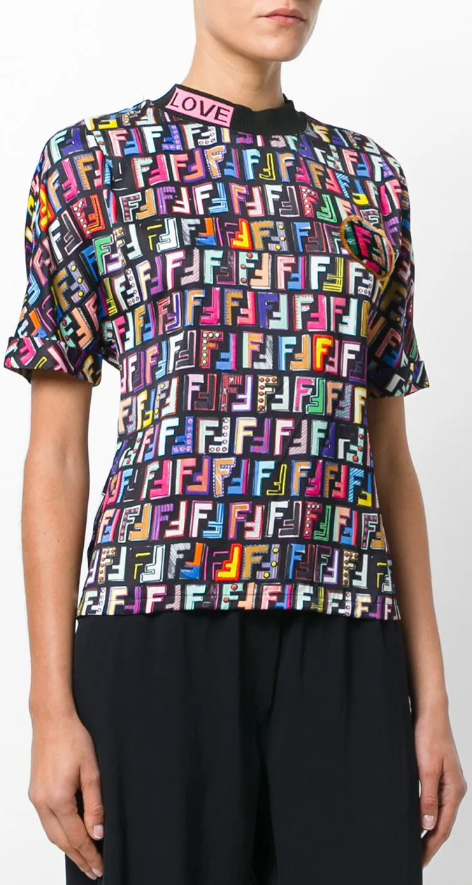 'FF' Logo Printed T-Shirt