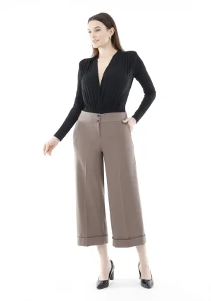 G-Line Mink Wide Leg Cropped Pants