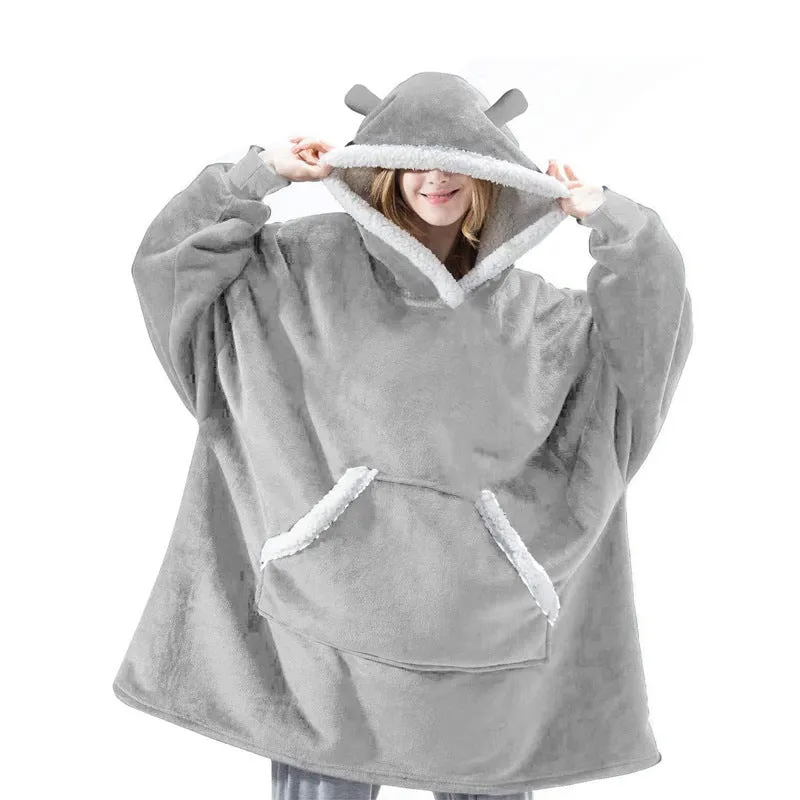 Hoodies Blankets Lambswool Lazy Blanket Home Casual Plush Sweater Cute