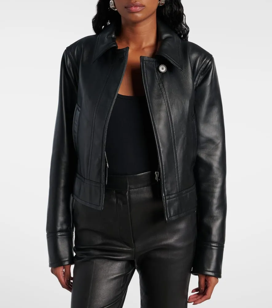 Joseph Caron cropped leather jacket