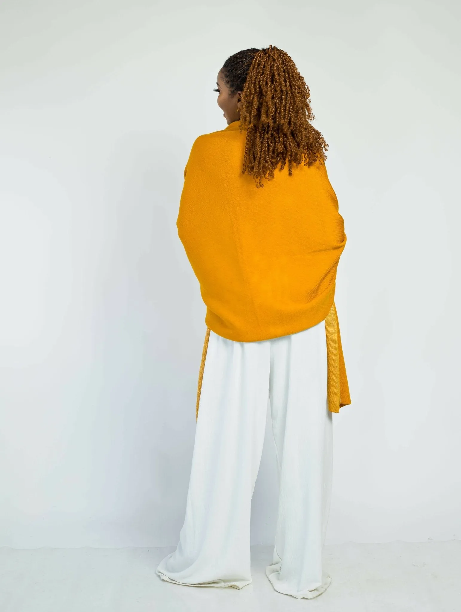 Orchid Wrap Shawl - Mustard