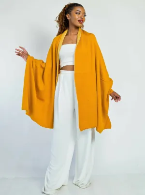 Orchid Wrap Shawl - Mustard