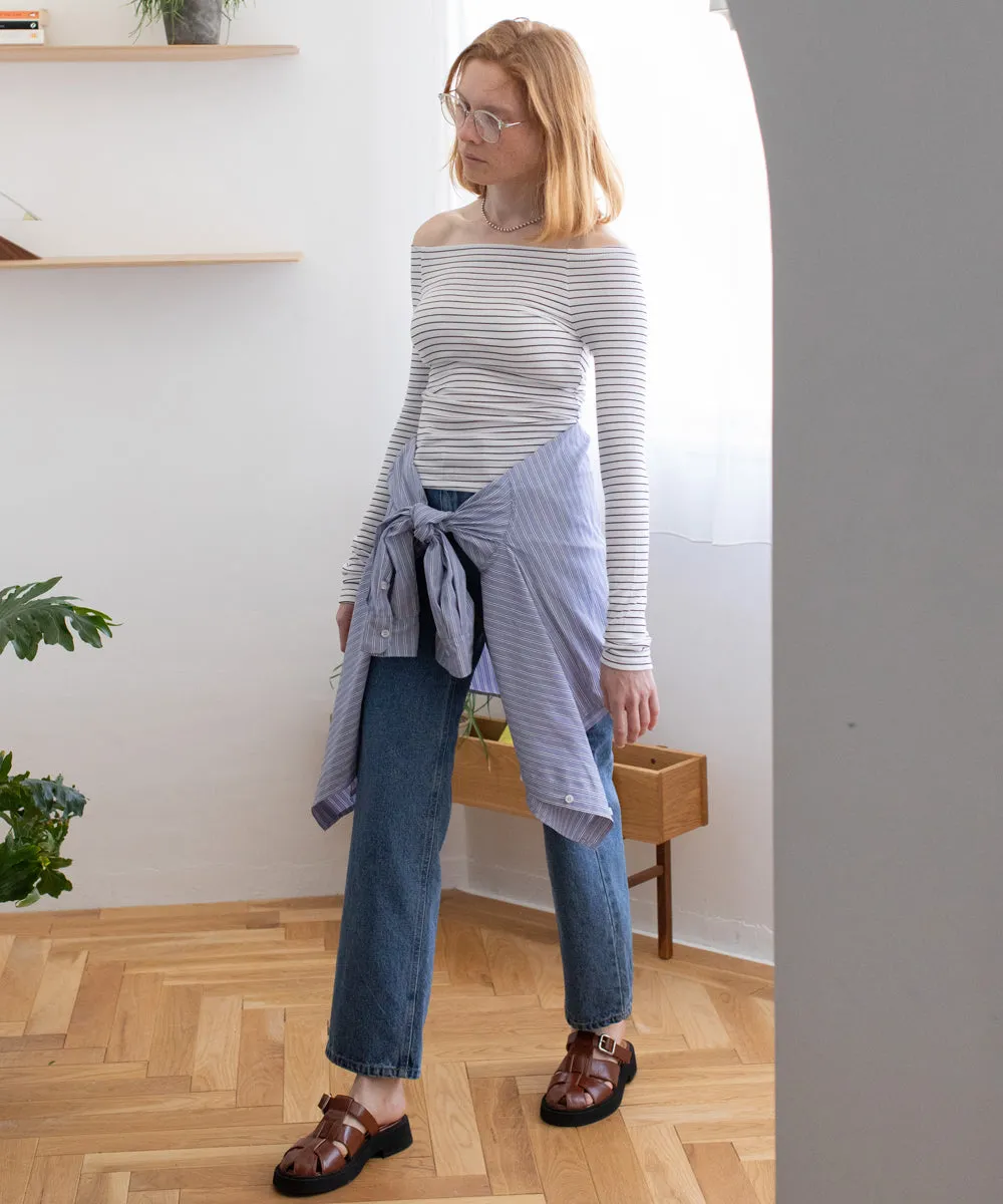 straight denim pants