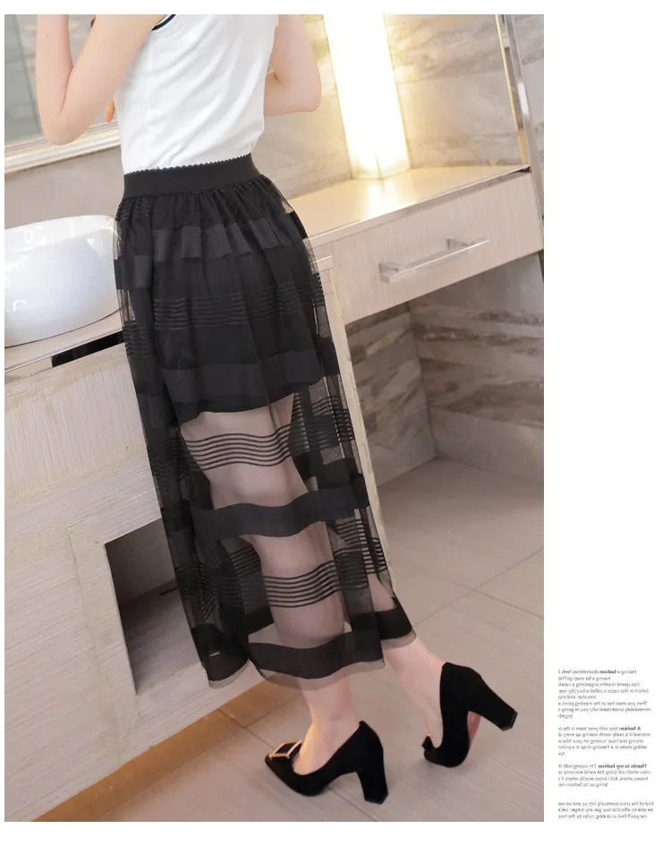 Summer Mesh Skirt Lace Women Skirt