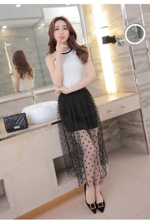 Summer Mesh Skirt Lace Women Skirt