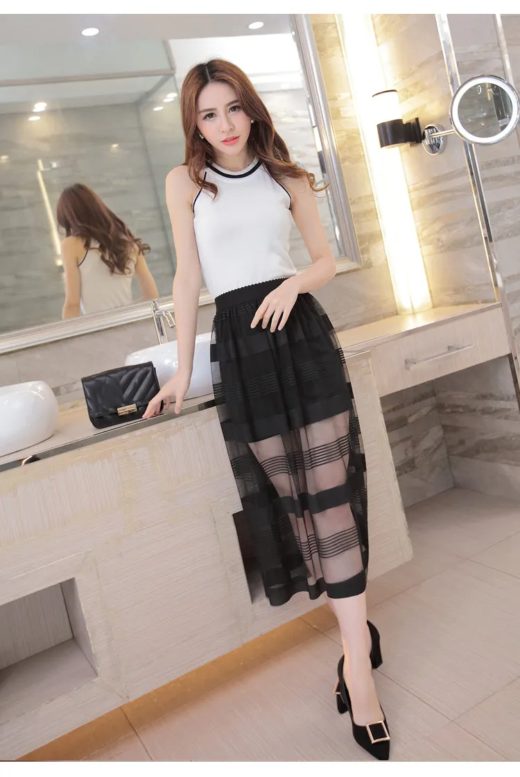 Summer Mesh Skirt Lace Women Skirt