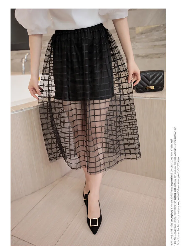 Summer Mesh Skirt Lace Women Skirt