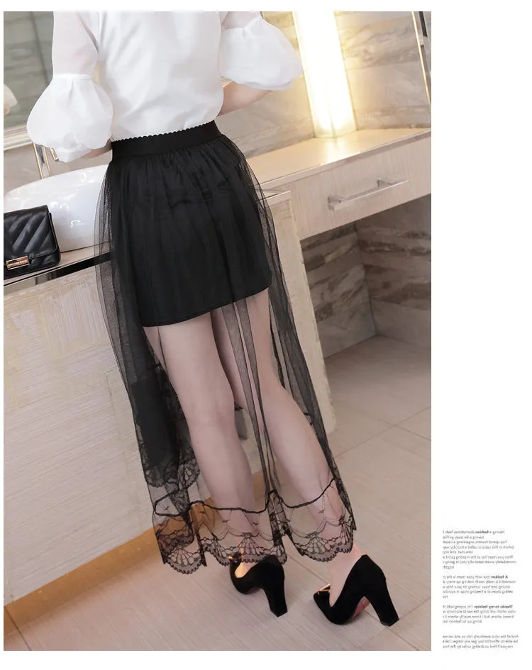 Summer Mesh Skirt Lace Women Skirt