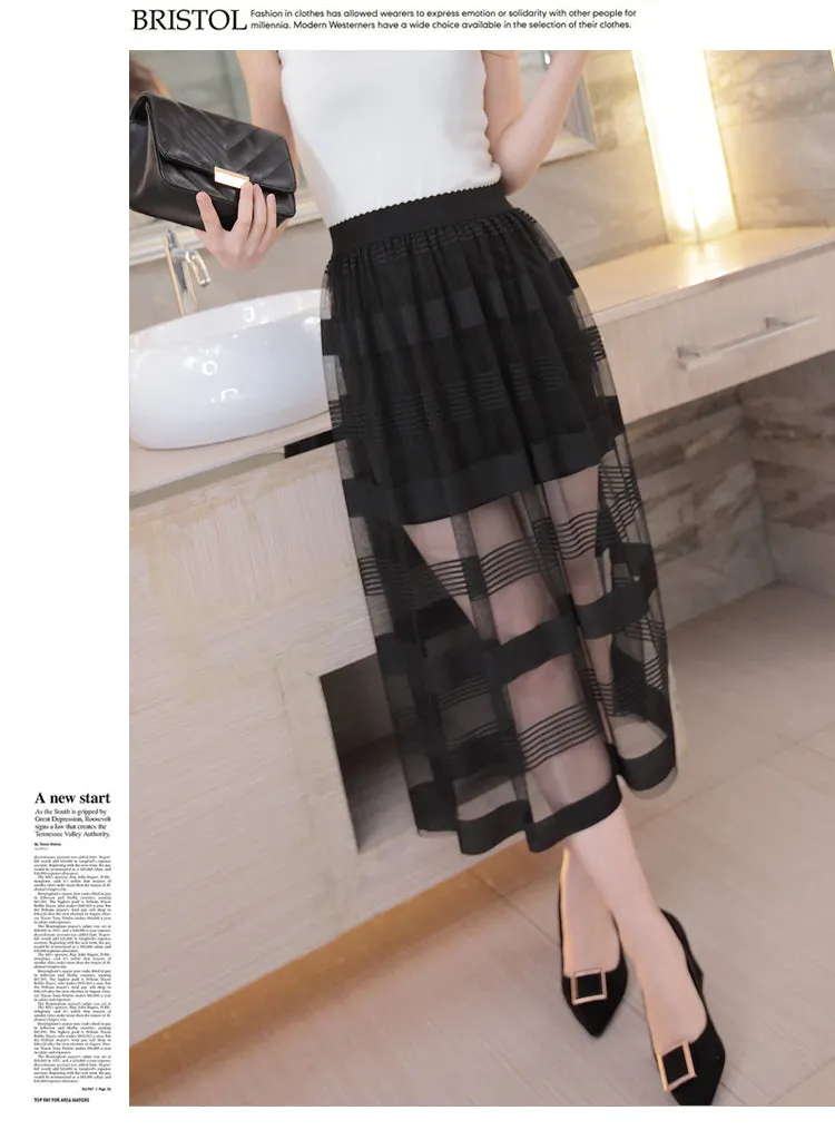 Summer Mesh Skirt Lace Women Skirt