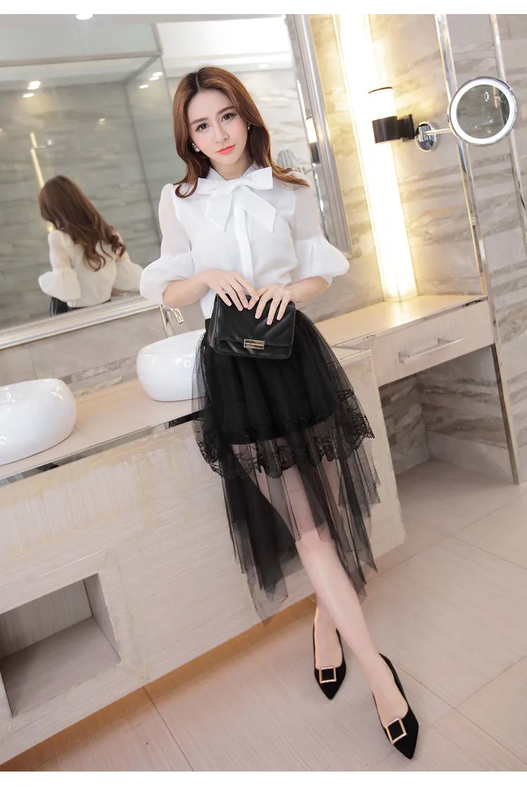 Summer Mesh Skirt Lace Women Skirt