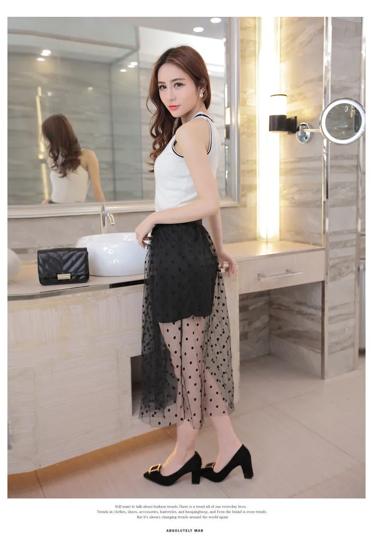 Summer Mesh Skirt Lace Women Skirt