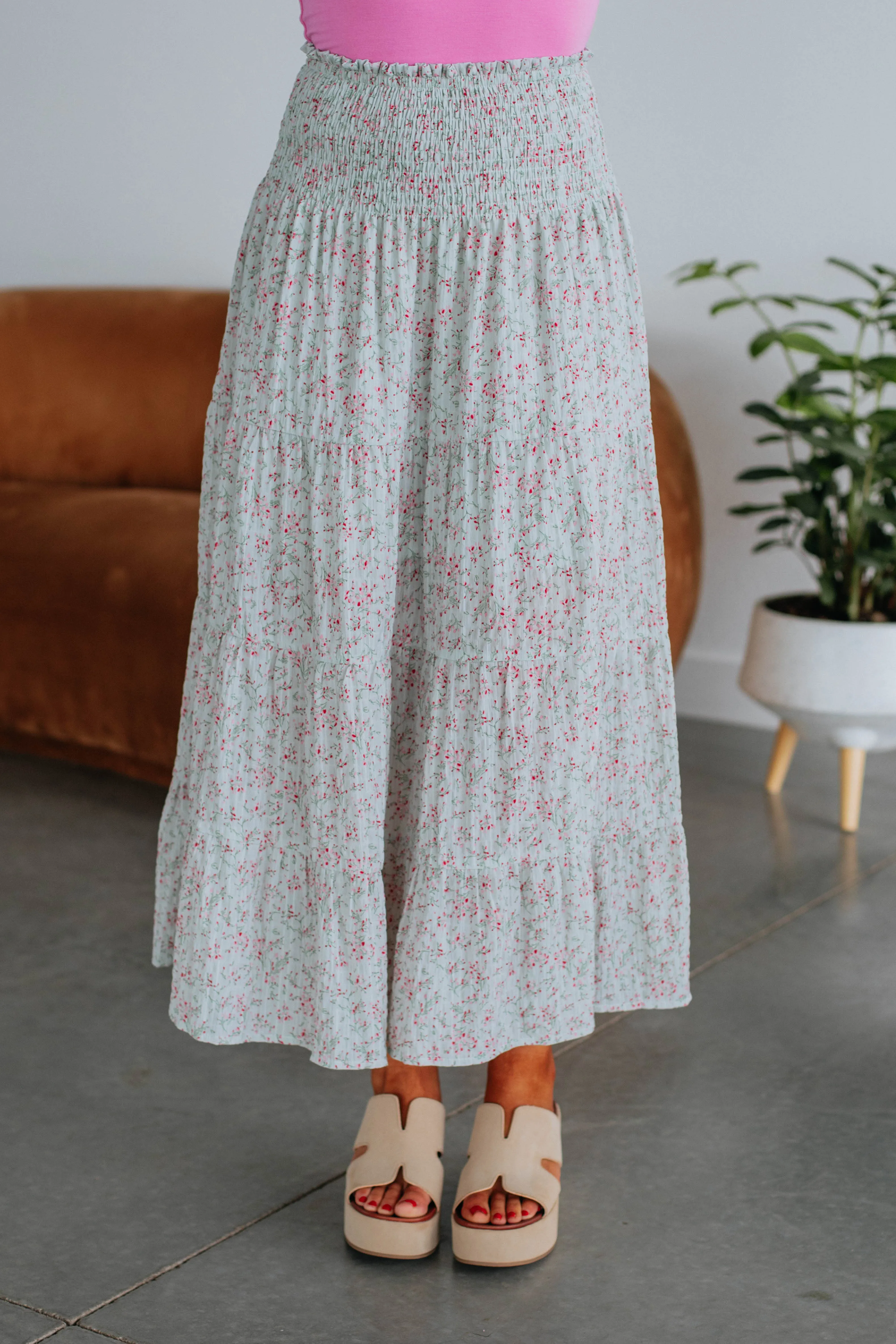 Sweet On You Midi Skirt - Sage