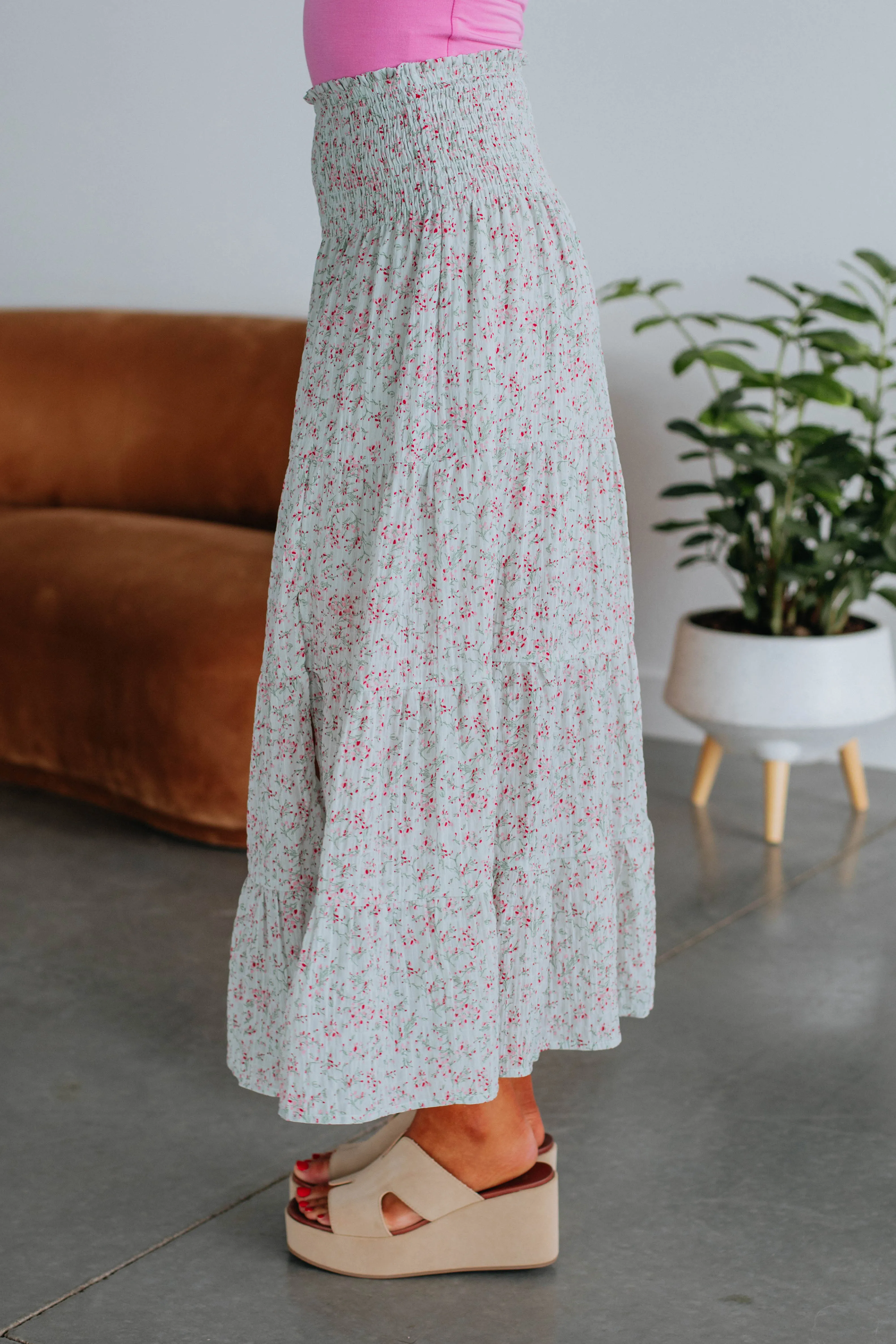 Sweet On You Midi Skirt - Sage