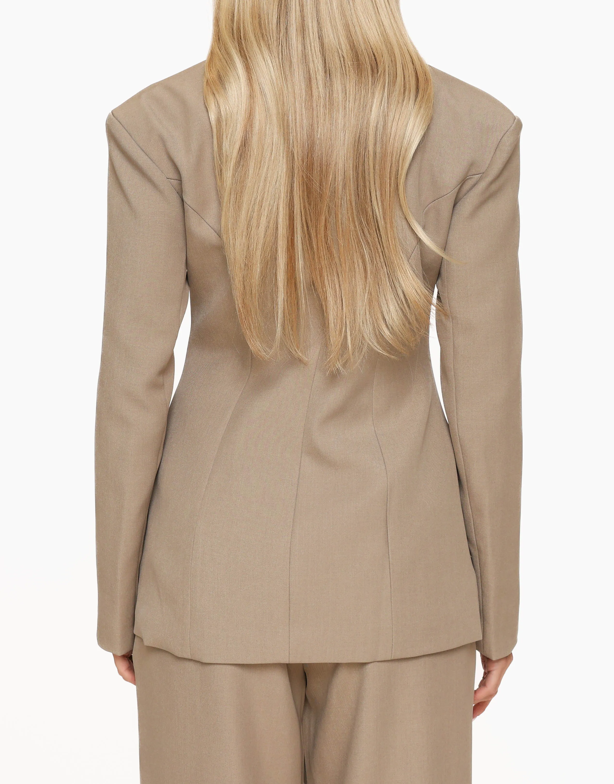 Taupe Iconic Getailleerde - Blazer