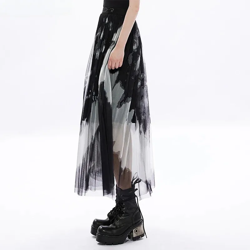 Women's Embroidery At Mid-length Letter Girl Dyed Rivet Logo Daily Gauze Waist Tie Fashion Skirt